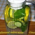 Eau de concombre, citron et menthe fraîche