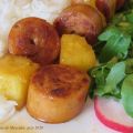 Brochettes de saucisses à l’ananas