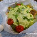 Papillotes de saumon sauce crème de courgette,[...]