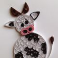 Une vache en quilling (ou paperolles)