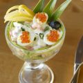 Verrine d'avocat au crabe et à la crevette