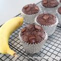 Muffins double chocolat aux bananes et crème[...]