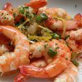 Crevettes citron vert et oignons frais