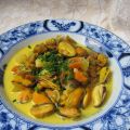 Nage de moules aux petits légumes