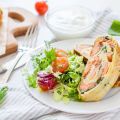 Feuilleté chèvre, épinards et saumon