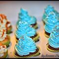 Cupcakes chocolat noir et topping chocolat blanc
