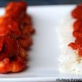 Crevettes sauce poivrons grillés