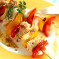 Brochettes de poulet aux poivrons