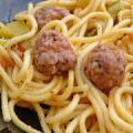 Spaghettis aux boulettes de chair à saucisses[...]