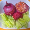 OIGNONS ROUGES FARCIS AU THON