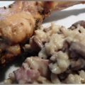Risotto crémeux aux champignons et aux lardons,[...]