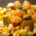Sauce aux courgettes boulettes et olives