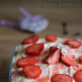 Tiramisu à la fraise & compotée de rhubarbe