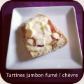 Tartines jambon fumé, chèvre et mozzarella