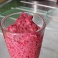 MOUSSE DE BETTERAVE AU CHEVRE FRAIS ET BASILIC