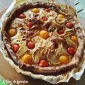 Quiche au chèvre et tomates cerises.