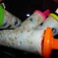 Popsicles au yogourt, céréales et bleuets