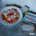 Salade mangue, tomate, feta et basilic {salé}