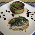 Mille feuilles de sardines, aubergine, tomate,[...]
