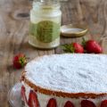 Gâteau ricotta et fraises au miel de lavande