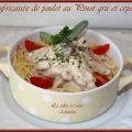 FRICASSEE DE POULET AU PINOT GRIS ET CEPES