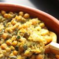 Aubergines et pois chiches au four