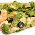 Pizza aux oignons caramélisés, aux crevettes et[...]