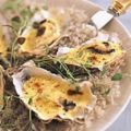 Huîtres gratinées au court bouillon et au[...]