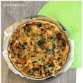 Tourte aux blettes, chèvre et oignon confit