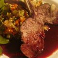 Carrés d'agneau aux framboises et au porto