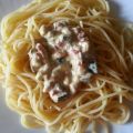 spaghettis courgette carbonara