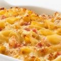 Gratin de penne aux lardons et aux oignons