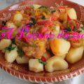 Bifinhos de porco com legumes e batatinhas