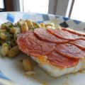 Dos de cabillaud en écaille de chorizo,[...]