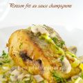 Poisson frit au sauce champignons