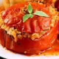 Tomates farcies, boulgour et champignons maison