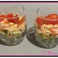 Verrines faciles Avocat, Surimi, Mayo, Tomate
