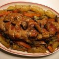 Rôti de veau caramélisé au miel et romarin,[...]