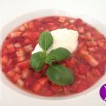 soupe de fraise au basilic et citron vert,[...]