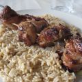 Brochettes de filet de porc BBQ et bacon