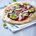 Pizza aux courgettes et champignons