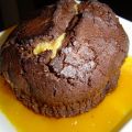 Muffins chocolat, créme d'amandes à l'orange