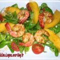 Salade de gambas mangue-curry, Recette Ptitchef