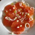 Carpaccio de pamplemousse aux oignons verts