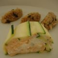 Roulé de saumon aux courgettes et chèvre frais