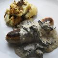 Boudin blanc avec une sauce chanterelle