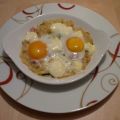 Oeufs cocottes aux pâtes