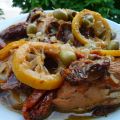 Poulet au citron, olives et tomates séchées