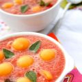 Soupe fruitée : pastèque et melon