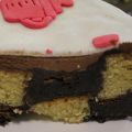 Gâteau damier (fondants chocolat et amande),[...]